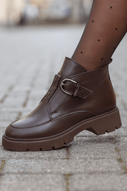 Ghete Casual Dama din Piele Maro cu Imprimeu - DIPAGhete damaBigiottos Shoes