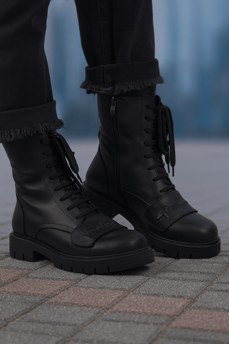 Ghete Casual Dama din Piele Negre cu Accesoriu - FATEGhete damaBigiottos Shoes