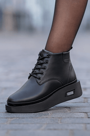 Ghete Casual Dama din Piele Negre - HEPGhete damaBigiottos Shoes