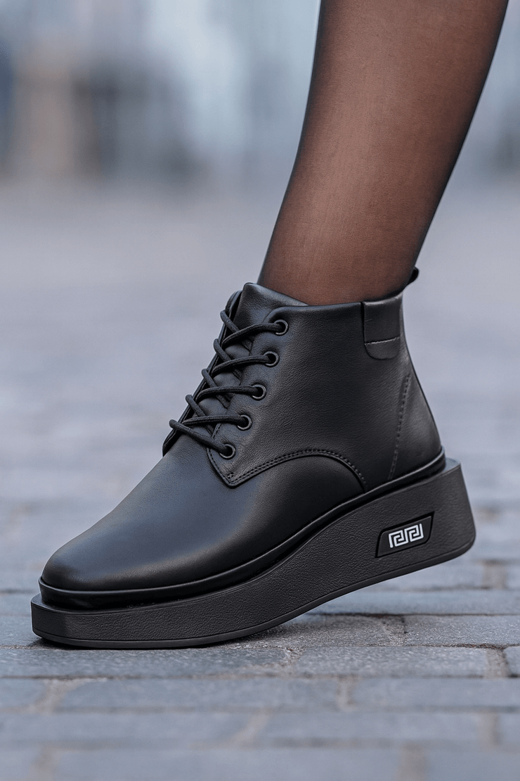 Ghete Casual Dama din Piele Negre - HEPGhete damaBigiottos Shoes