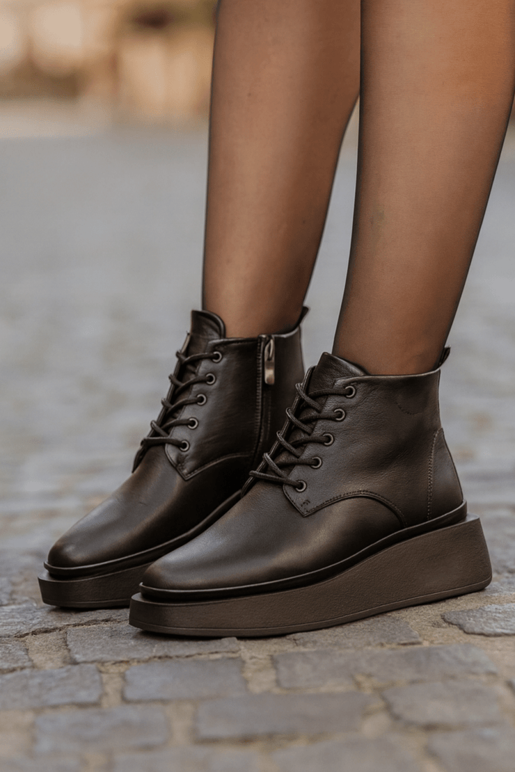 Ghete Casual Dama din Piele Negre - HEPGhete damaBigiottos Shoes