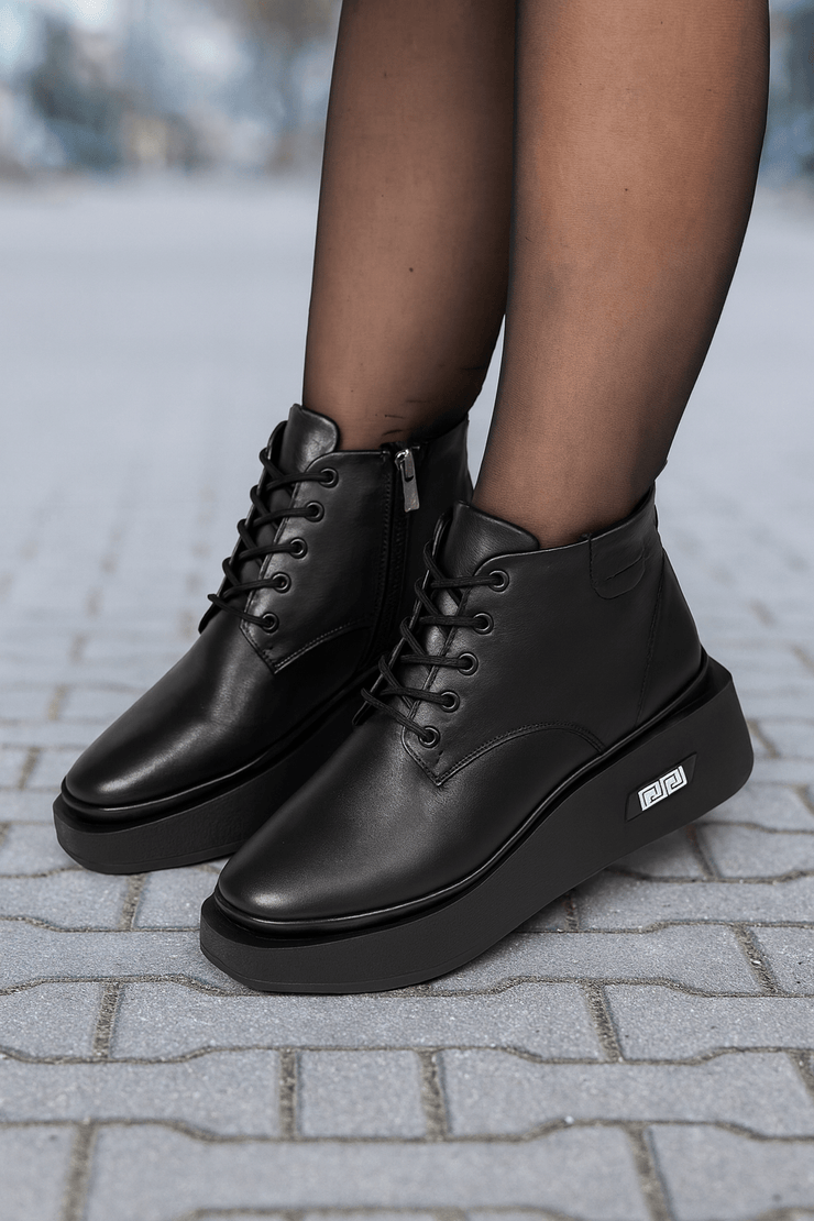 Ghete Casual Dama din Piele Negre - HEPGhete damaBigiottos Shoes