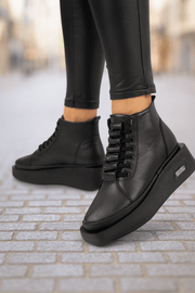 Ghete Casual Dama din Piele Negre - RINAGhete damaBigiottos Shoes