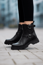Ghete Casual Dama din Piele Negre - VICAGhete damaBigiottos Shoes
