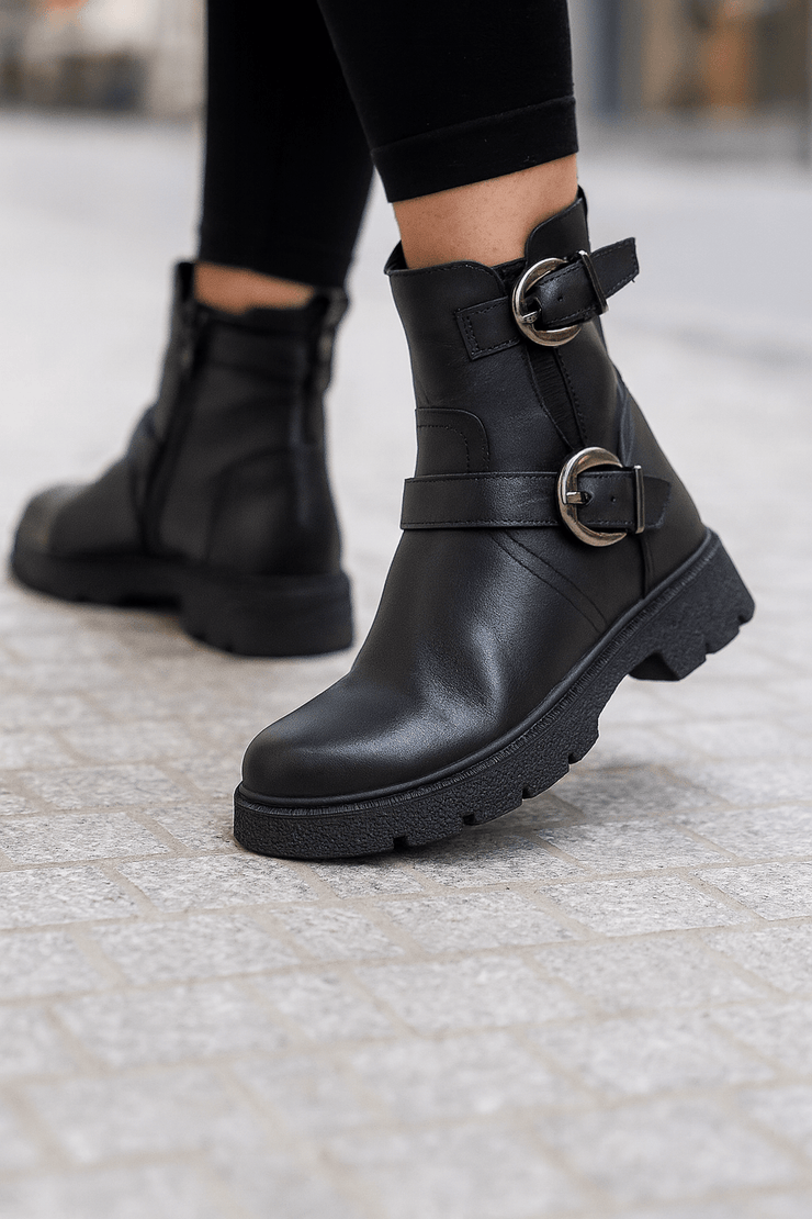 Ghete Casual Dama din Piele Negre - VICAGhete damaBigiottos Shoes