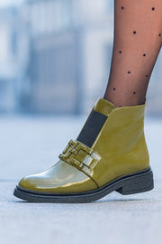 Ghete Casual Dama din Piele Olive cu Accesoriu - EPPOGhete damaBigiottos Shoes