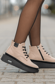 Ghete Casual Dama din Piele Taupe - HENGhete damaBigiottos Shoes