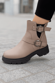 Ghete Casual Dama din Piele Taupe - VICAGhete damaBigiottos Shoes