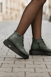 Ghete Casual Dama din Piele Verde - HEZGhete damaBigiottos Shoes