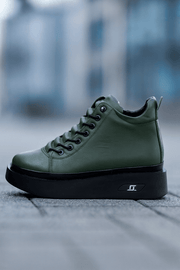 Ghete Casual Dama din Piele Verde - REAGhete damaBigiottos Shoes
