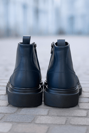 Ghete Casual de Barbati din Piele Albastru si Fermoar - MARLEGhete BarbatiBigiottos Shoes