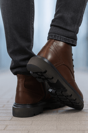 Ghete Casual de Barbati din Piele Maro si Fermoar - MARLYGhete BarbatiBigiottos Shoes