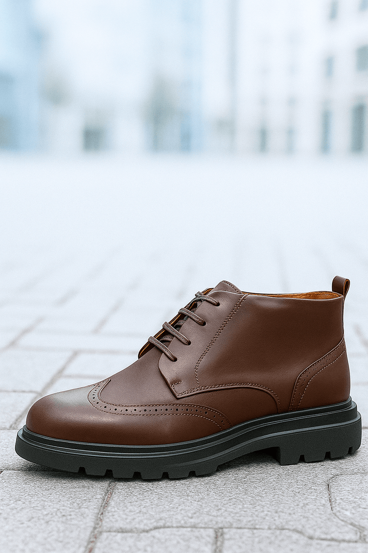 Ghete Casual de Barbati din Piele Maro si Fermoar - MARLYGhete BarbatiBigiottos Shoes