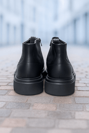 Ghete Casual de Barbati din Piele Negre si Fermoar - MARLGhete BarbatiBigiottos Shoes