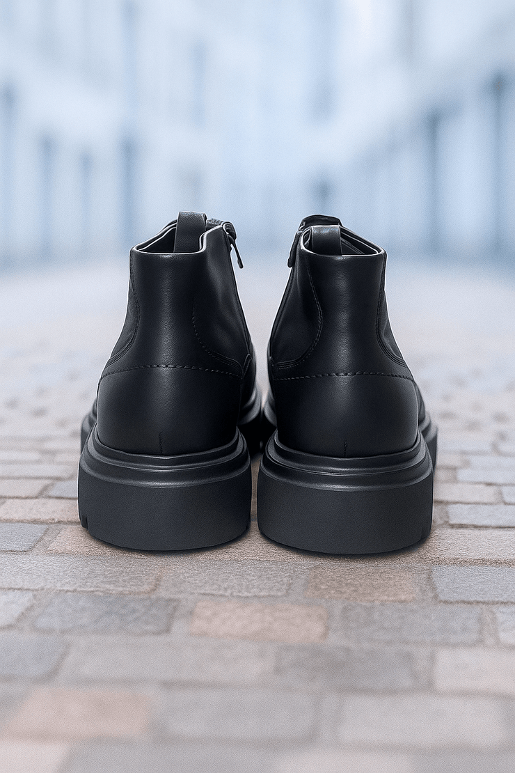 Ghete Casual de Barbati din Piele Negre si Fermoar - MARLGhete BarbatiBigiottos Shoes