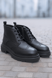 Ghete Casual de Barbati din Piele Negre si Fermoar - MARLGhete BarbatiBigiottos Shoes