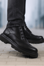 Ghete Casual de Barbati din Piele Negre si Fermoar - MARLGhete BarbatiBigiottos Shoes