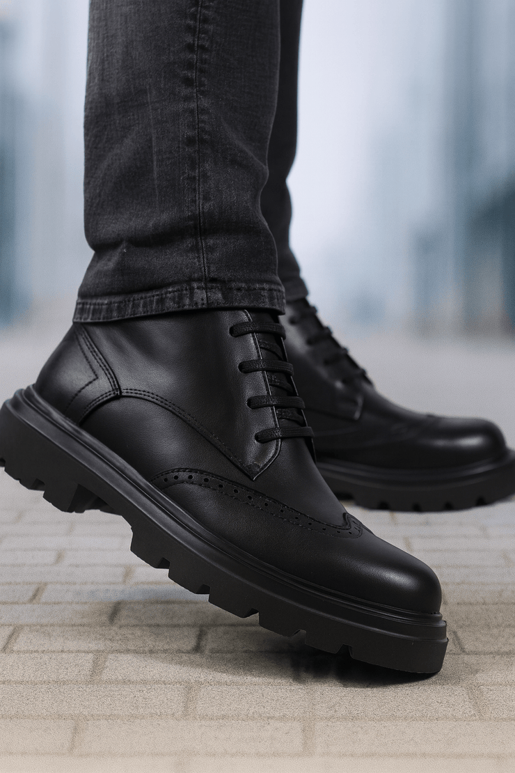 Ghete Casual de Barbati din Piele Negre si Fermoar - MARLGhete BarbatiBigiottos Shoes