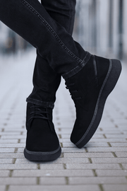 Ghete Casual de Barbati din Piele Nubuk Negru - MicahGhete BarbatiBigiottos Shoes