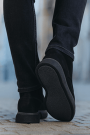 Ghete Casual de Barbati din Piele Nubuk Negru - MicahGhete BarbatiBigiottos Shoes