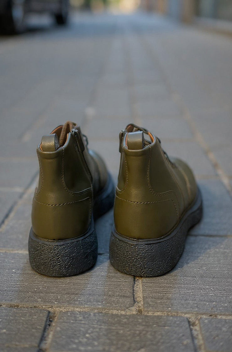 Ghete Casual de Barbati din Piele Verde si Fermoar - MARLAGhete BarbatiBigiottos Shoes