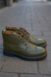 Ghete Casual de Barbati din Piele Verde si Fermoar - MARLAGhete BarbatiBigiottos Shoes