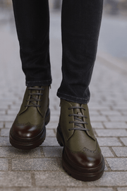 Ghete Casual de Barbati din Piele Verde si Fermoar - MarloGhete BarbatiBigiottos Shoes