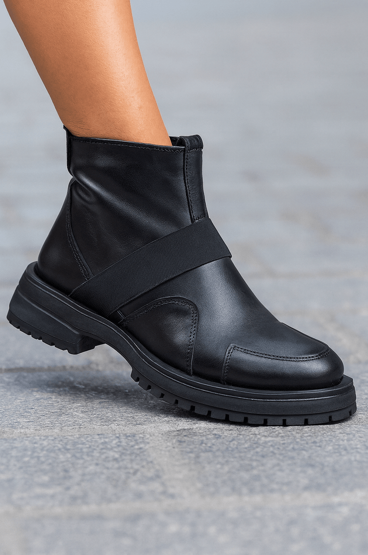 Ghete Casual de Dama din Piele Neagra cu Fermoar - ANTOGhete damaBigiottos Shoes