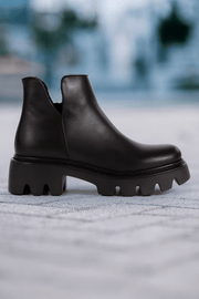 Ghete Casual din Piele Box Negre cu Fermoar - FAVIGhete damaBigiottos Shoes