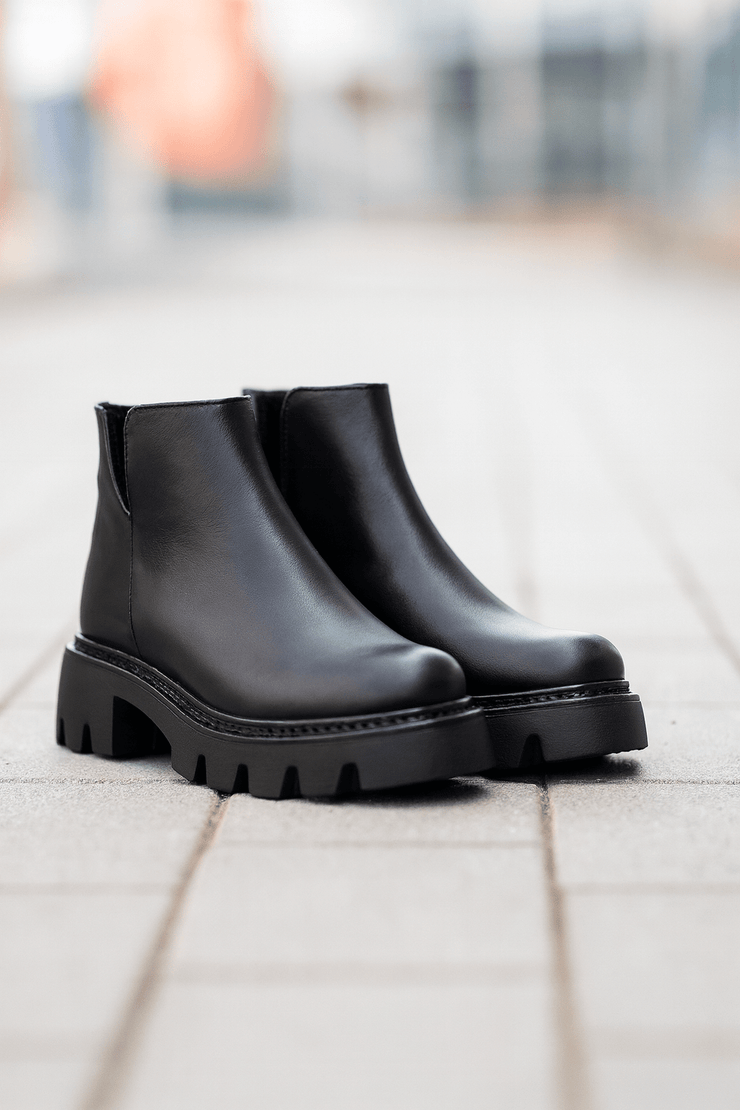 Ghete Casual din Piele Box Negre cu Fermoar - FAVIGhete damaBigiottos Shoes