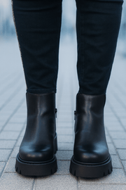 Ghete Casual din Piele Box Negre cu Fermoar - FAVIGhete damaBigiottos Shoes