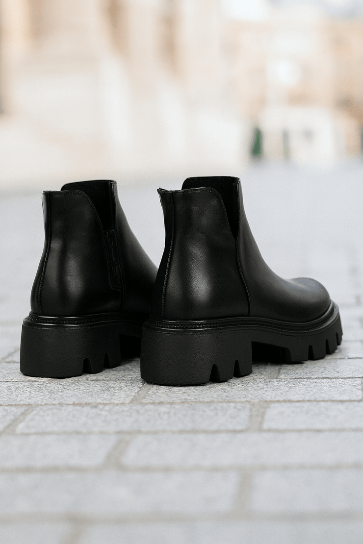 Ghete Casual din Piele Box Negre cu Fermoar - FAVIGhete damaBigiottos Shoes