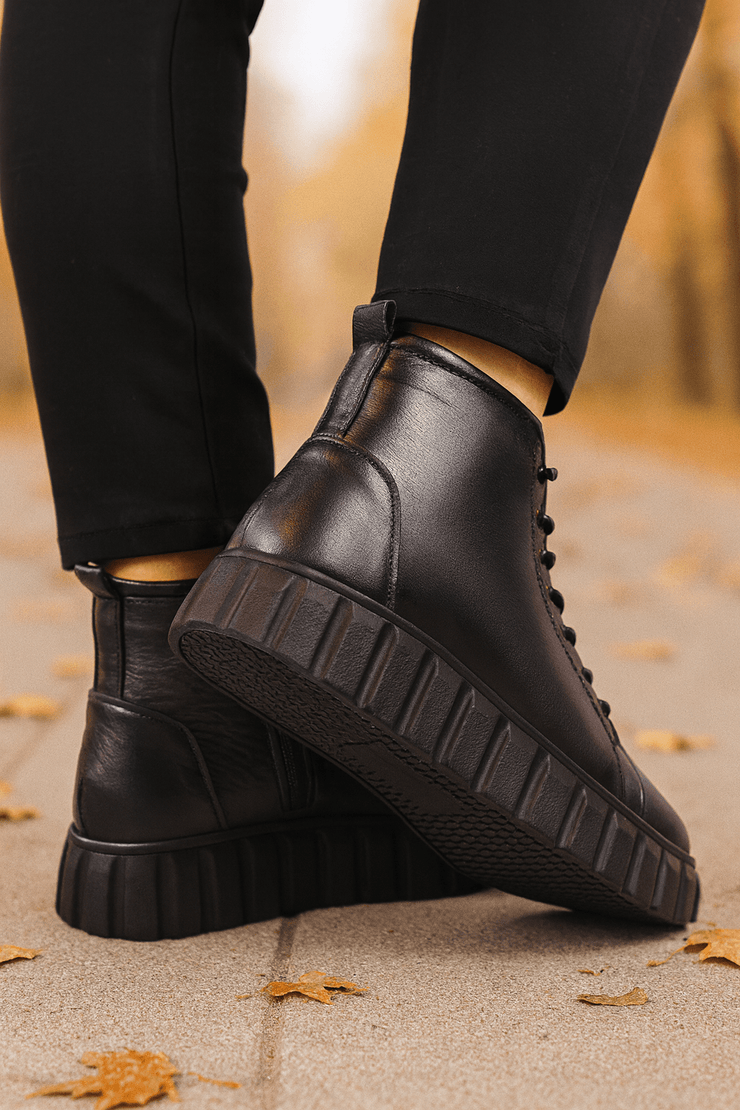 Ghete Casual din Piele Box Negre - PIKAGhete damaBigiottos Shoes