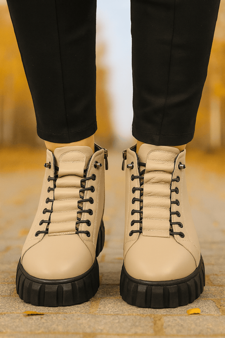 Ghete Casual din Piele Box Taupe - PIXAGhete damaBigiottos Shoes