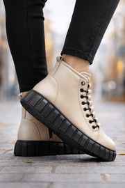 Ghete Casual din Piele Box Taupe - PIXAGhete damaBigiottos Shoes