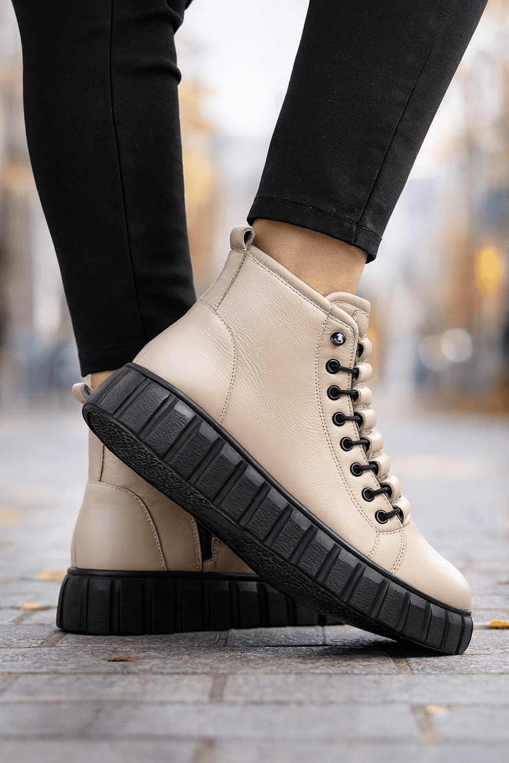 Ghete Casual din Piele Box Taupe - PIXAGhete damaBigiottos Shoes