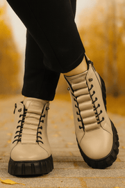 Ghete Casual din Piele Box Taupe - PIXAGhete damaBigiottos Shoes