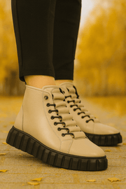 Ghete Casual din Piele Box Taupe - PIXAGhete damaBigiottos Shoes