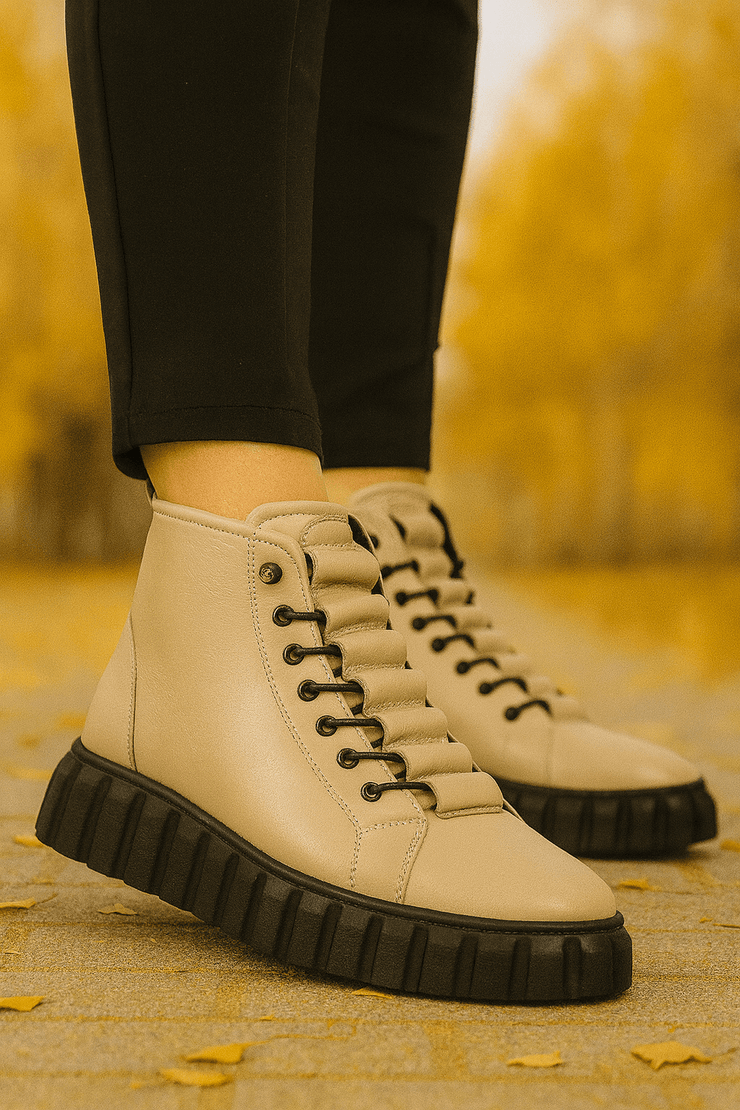 Ghete Casual din Piele Box Taupe - PIXAGhete damaBigiottos Shoes