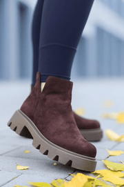 Ghete Casual din Piele Intoarsa Maro cu Fermoar - FAZYGhete damaBigiottos Shoes