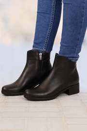 Ghete Dama din Piele Negre cu Fermoar - OREGhete damaBigiottos Shoes