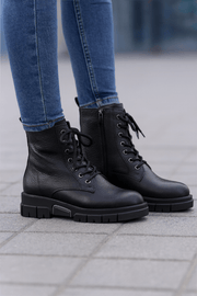 Ghete Dama din Piele Negre cu Fermoar - ORYGhete damaBigiottos Shoes