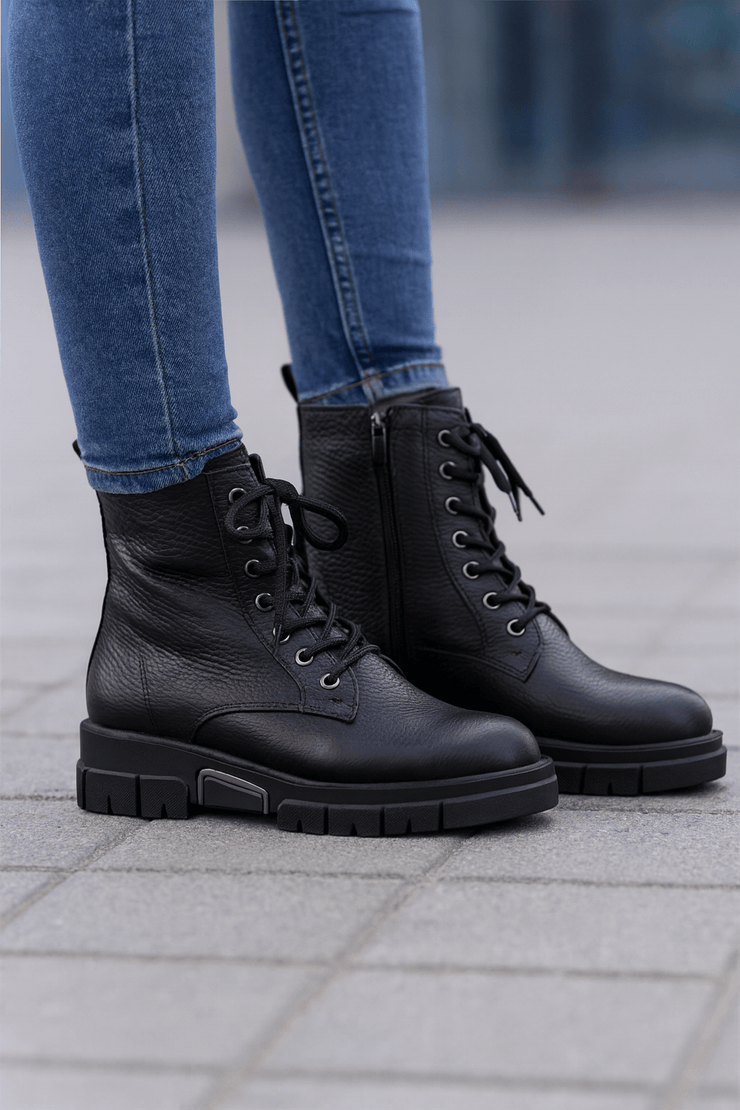 Ghete Dama din Piele Negre cu Fermoar - ORYGhete damaBigiottos Shoes