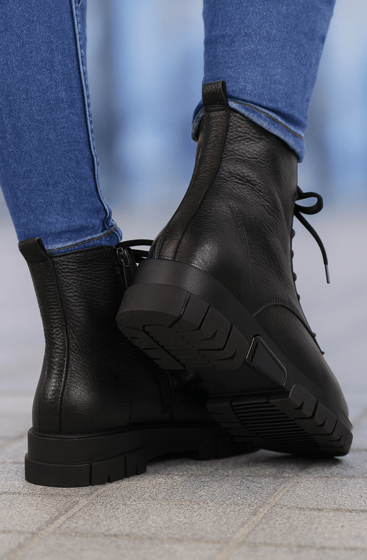 Ghete Dama din Piele Negre cu Fermoar - ORYGhete damaBigiottos Shoes