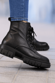 Ghete Dama din Piele Negre cu Fermoar - ORYGhete damaBigiottos Shoes