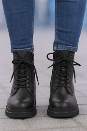 Ghete Dama din Piele Negre cu Fermoar - ORYGhete damaBigiottos Shoes