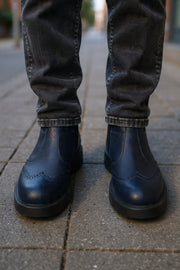 Ghete Inalte Brabati din Piele Bleumarin cu Fermoar - LUKGhete BarbatiBigiottos Shoes