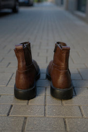 Ghete Inalte Brabati din Piele Maro cu Fermoar - LUKEGhete BarbatiBigiottos Shoes