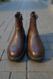 Ghete Inalte Brabati din Piele Maro cu Fermoar - LUKEGhete BarbatiBigiottos Shoes