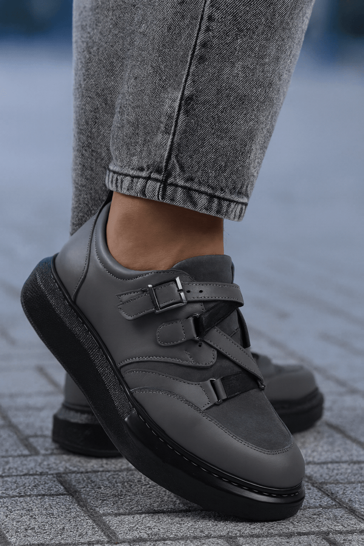 Pantofi Casual Barbati din Piele Gri cu Catarame - ANDUPantofi casual barbatiBigiottos Shoes